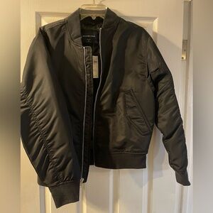 Abercrombie Men’s Relaxed Black Bomber Jacket Brand New With Tags Size XS